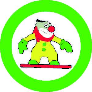 Ridersystem Snowboard Sticker Clown, 1 Stück altes Sujet